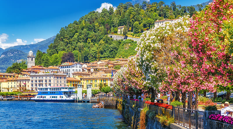 Spectacular view of Bellagio on Lake Como in Lombardy, Italy.