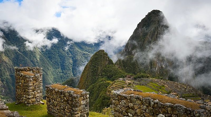 Ruins of the cloud city of Machu Picchu, Peru