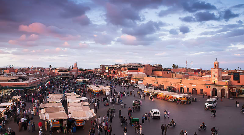 Jamaa el Fna market in Marrakech, Morocco