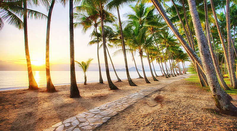 Enjoy the sunrise at Palm Cove, a suburb of Cairns