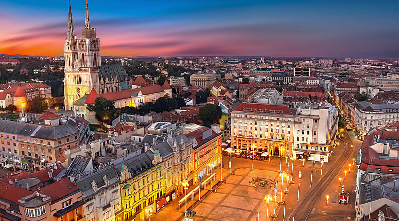 View of the Cathedral of the Assumption of the Virgin Mary, Zagreb, Croatia