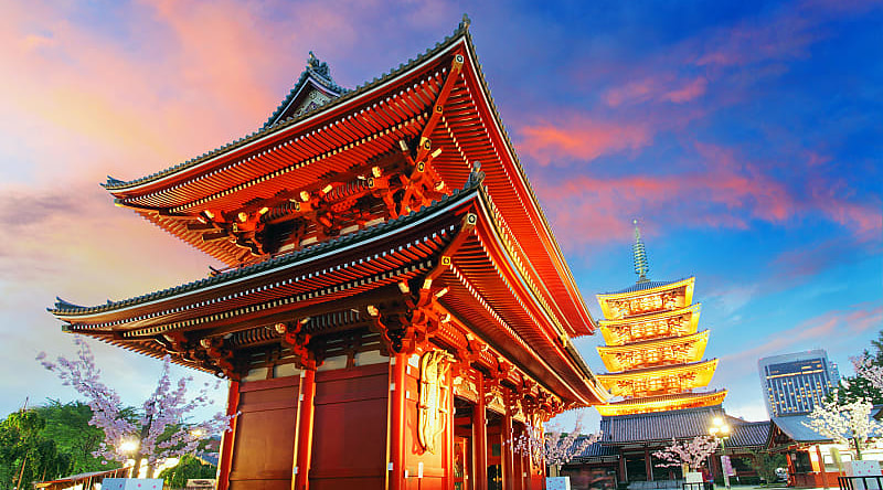 Sensoji-ji Temple in Asakusa, Japan.