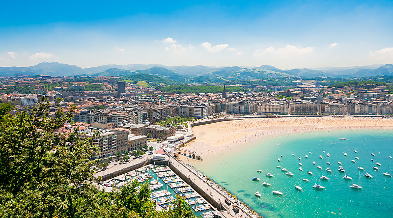 Beach at San Sebastian in Spain