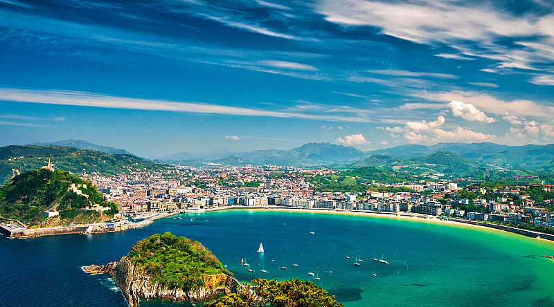 San Sebastian coastline in Spain.