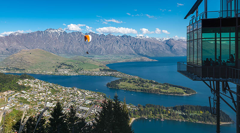 Paragliding over Queenstown, New Zealand