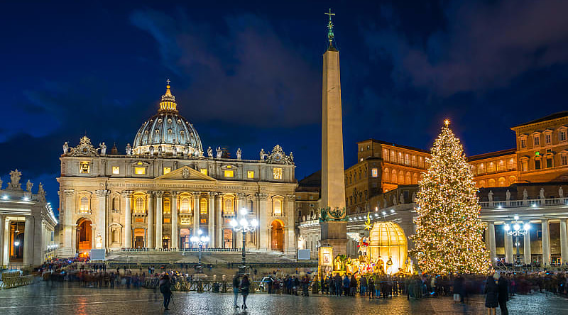 Saint Peter Basilica in Rome at Christmas