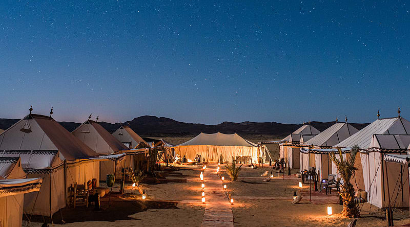 Luxury camp under the stars in Merzouga, Morocco