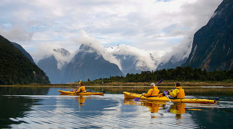 Sea Kayak on Milford Sound in New Zealand