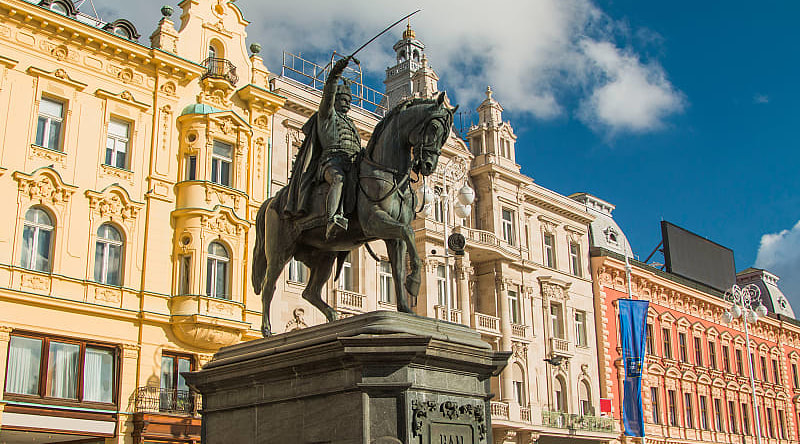 Ban Jelacic Square - the central square of Zagreb, the capital of Croatia
