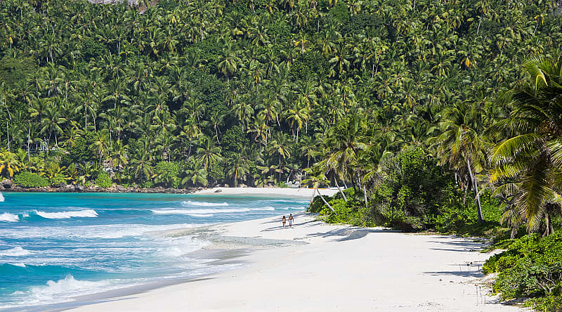 Beach walks at North Island Seychelles