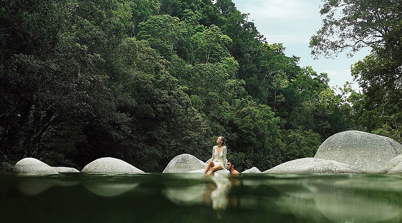 Couple at Mossman Gorge in Daintree Rainforest, Australia