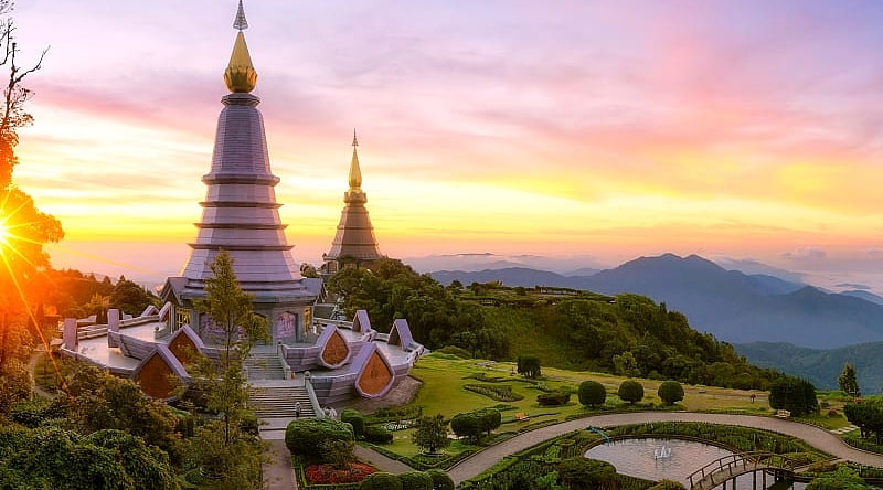 Royal Twin Pagoda in Chiang Mai, Thailand