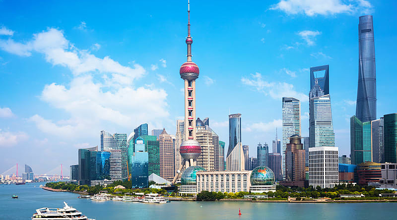 Shanghai skyline on Huangpu river in China