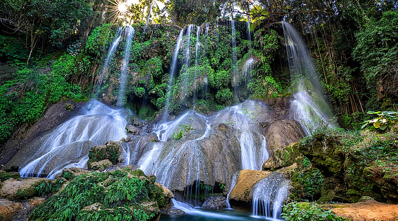 El Nicho waterfall in the Escambray Mountains between Trinidad and Cienfuegos, Cuba