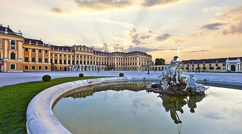 Fountain at Shoenbrunn Palace in Vienna, Austria