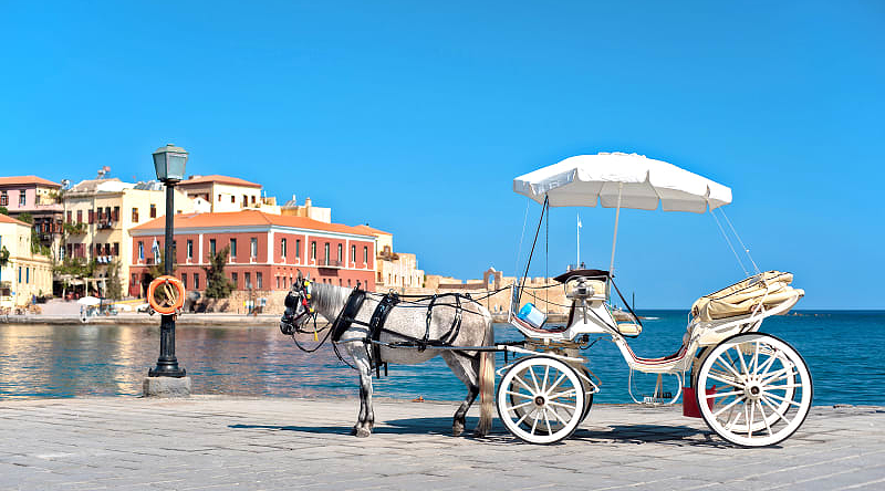 Horse carriage in Chania, Crete, Greece