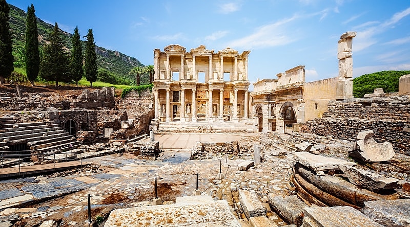 Ruins of Celsus Library in Ephesus, Turkey