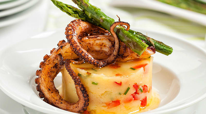 Grilled octopus served at a restaurant in San Sebastian, Spain.