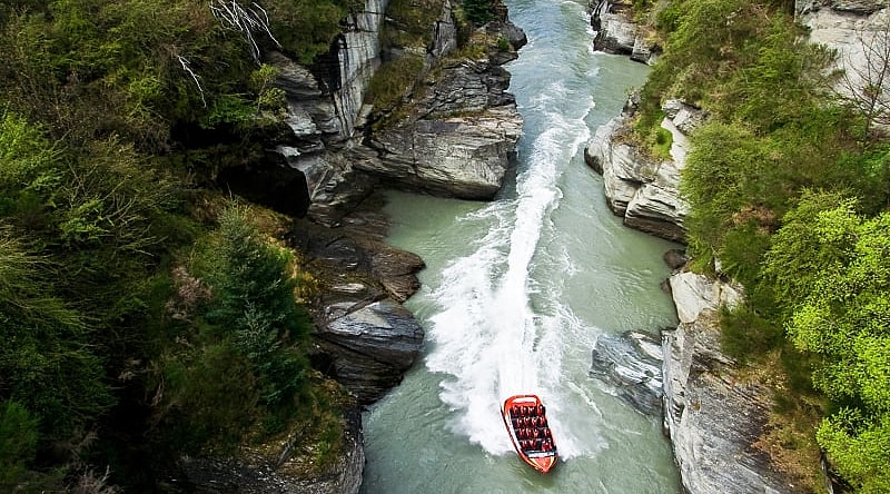 Jet boating in Queenstown, New Zealand