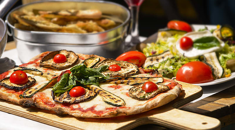 Freshly made Italian pizza