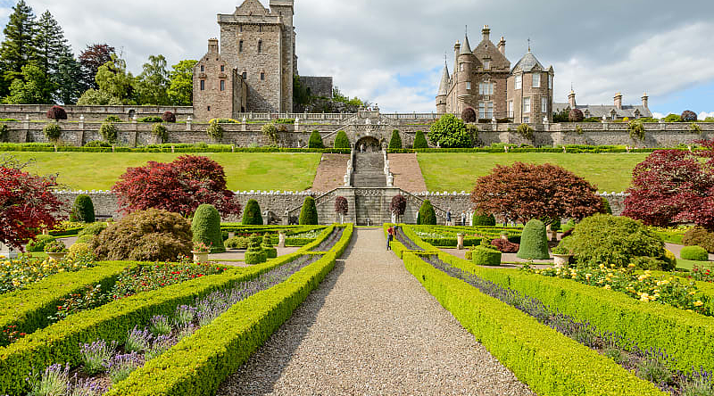 Drummond Castle and gardens in Perthshire near Crieff in Scotland