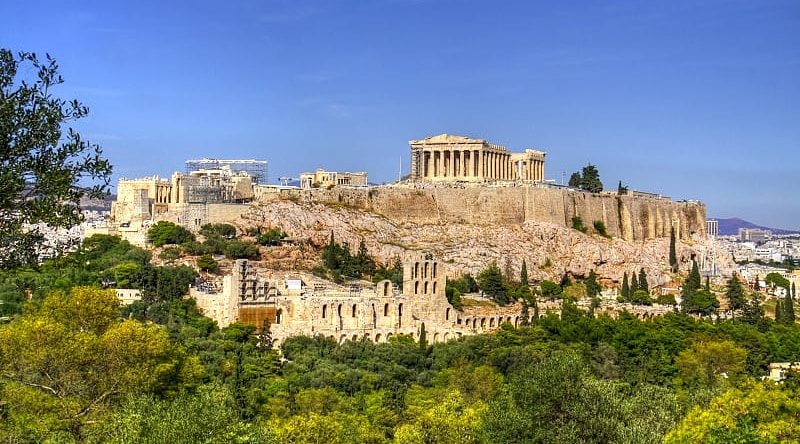 View of the Acropolis in Athens, Greece