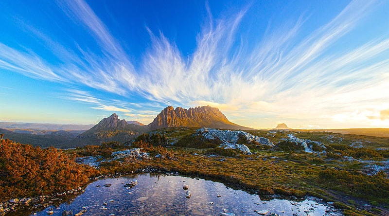 Cradle Mountain, Australia with lake in foreground