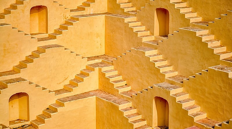 Pannaa Meena ka Kund step well near Amber Fort in Jaipur, India