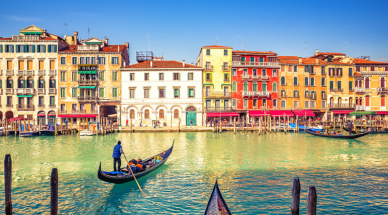 Grand Canal in Venice at sunrise in Italy