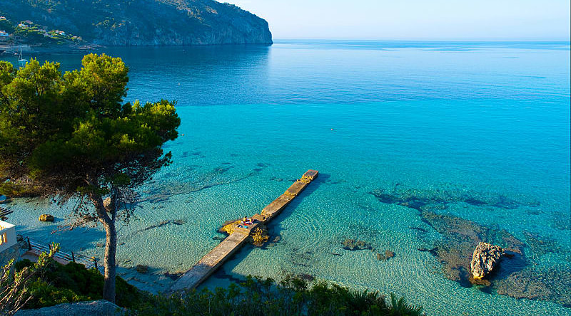 Couple at Camp de Mar Beach in Mallorca, Spain