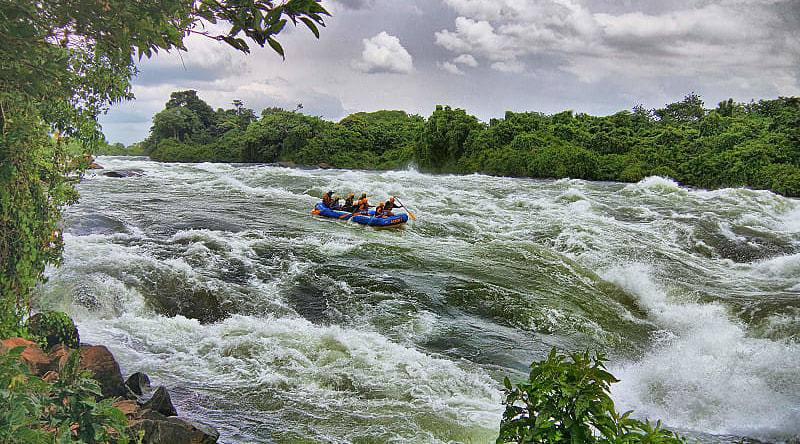 White water rafting on the Nile in Uganda