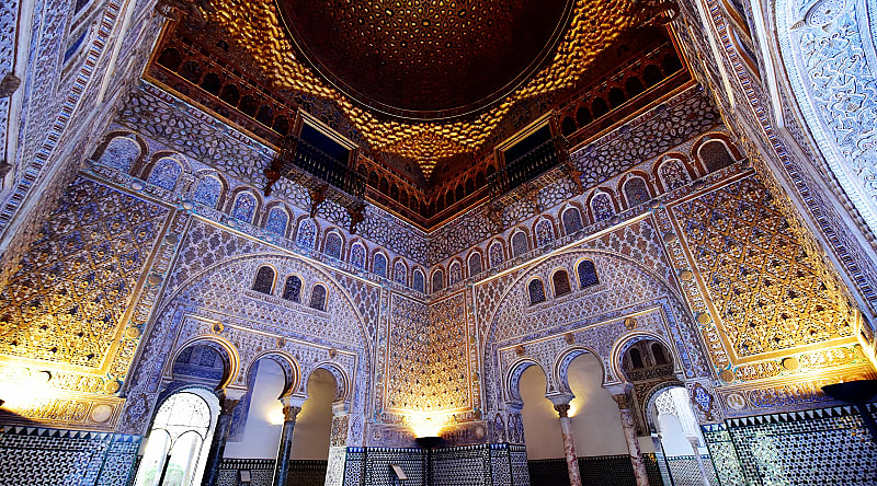 Interior of the Seville Royal Alcazar in Spain
