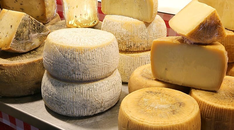 Cheese at the market is TuscanY, Italy