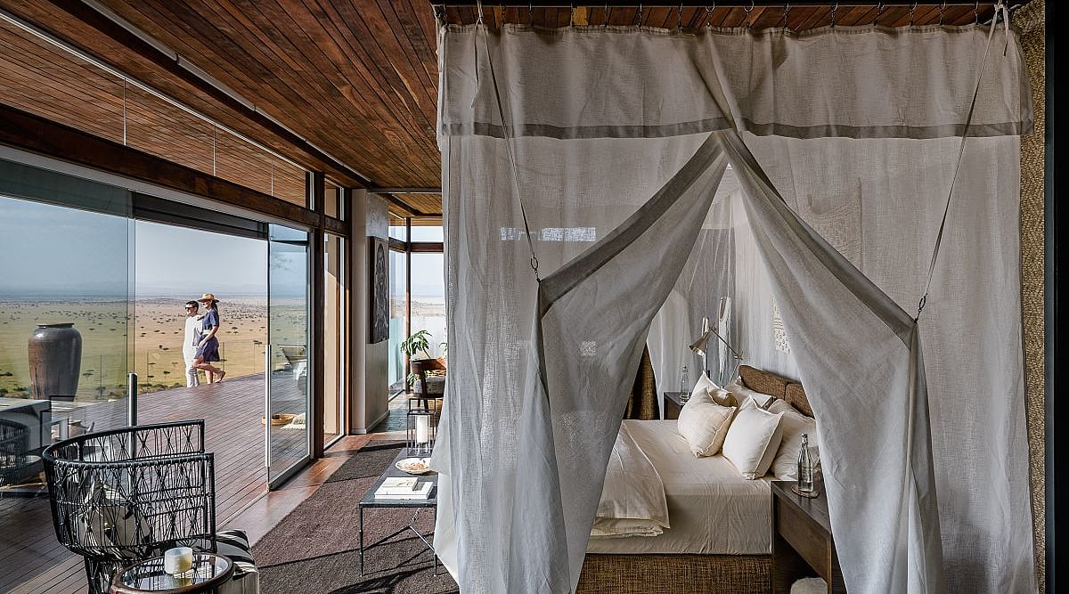 Luxury accommodation in the Serengeti at Hillside suite at Singita Sasakwa Lodge