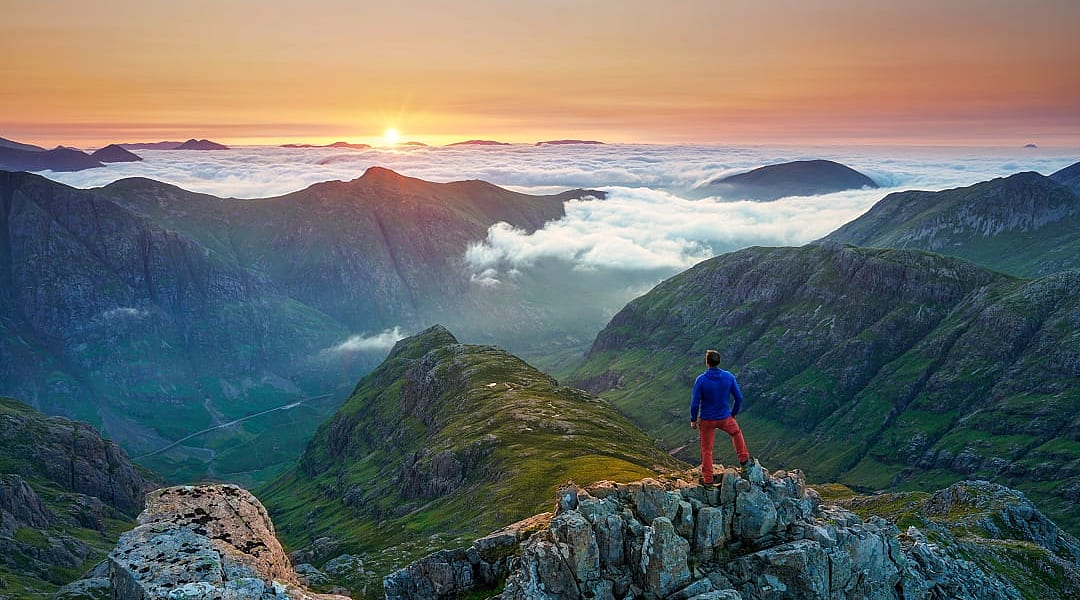 Hiker in Glencoe, Scotland