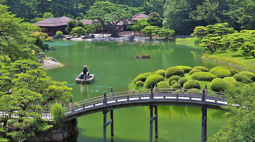 The Ritsurin Garden in Takamatsu, Japan