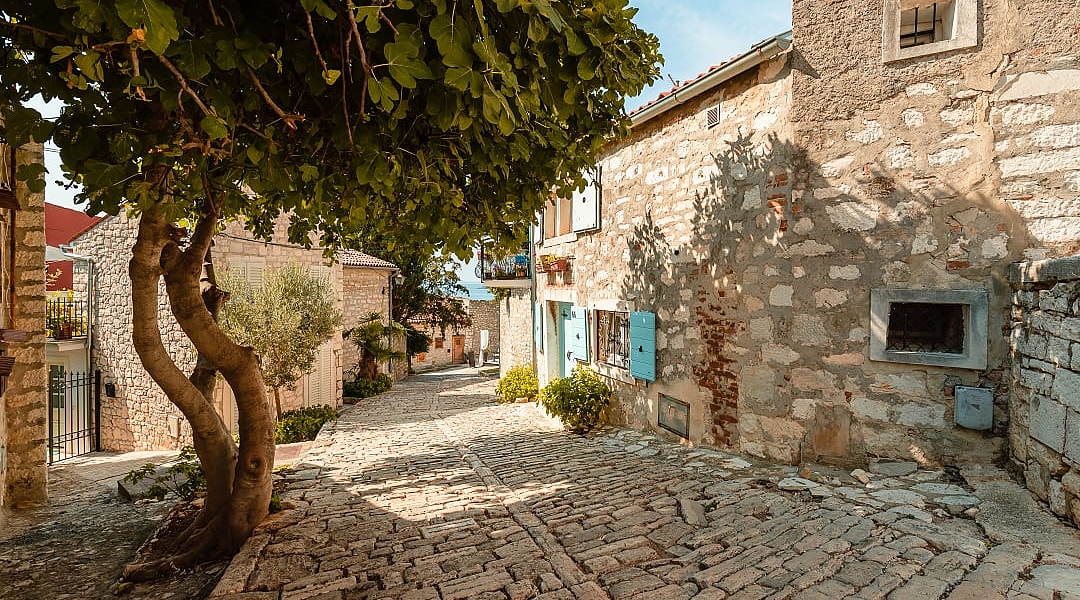 Medieval village in Rovinj, Croatia.