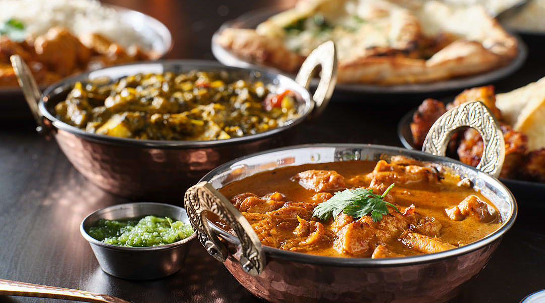 Chicken tikka masala in a creamy tomato curry, served at a restaurant in Agra.