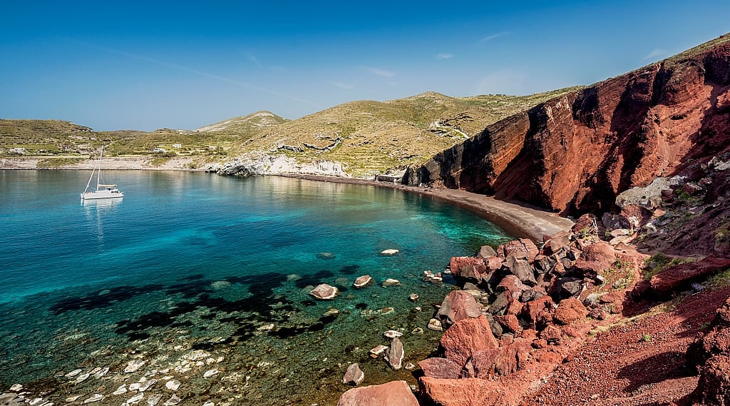 Red Beach on Santorini Island, Greece