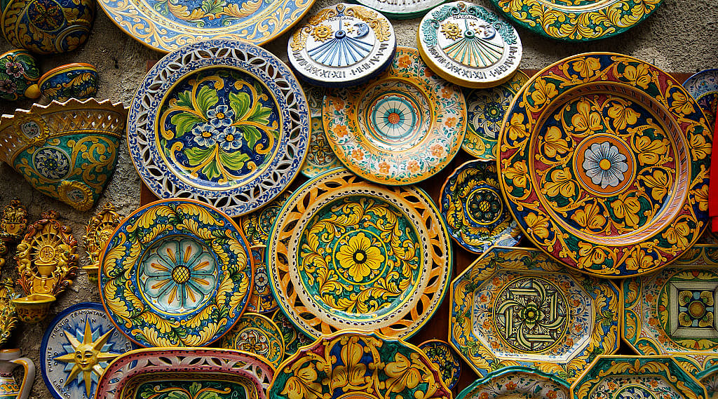 Colorful Italian artisan ceramic plates