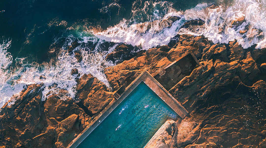 Aerial view of Bronte Baths, Sydney