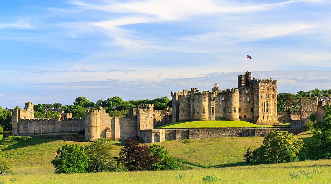 View of Alnwick Castle in Scotland