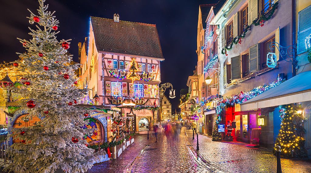 Colmar, France decorated for the Christmas holiday