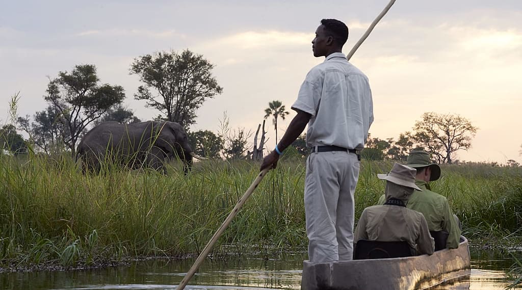 Mokoro safari in the Okavango Delta, Botswana