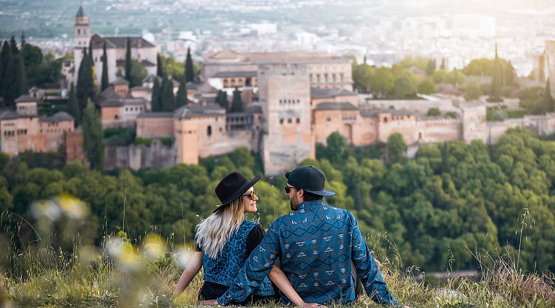 Couple at the Alhambra in Granada, Spain