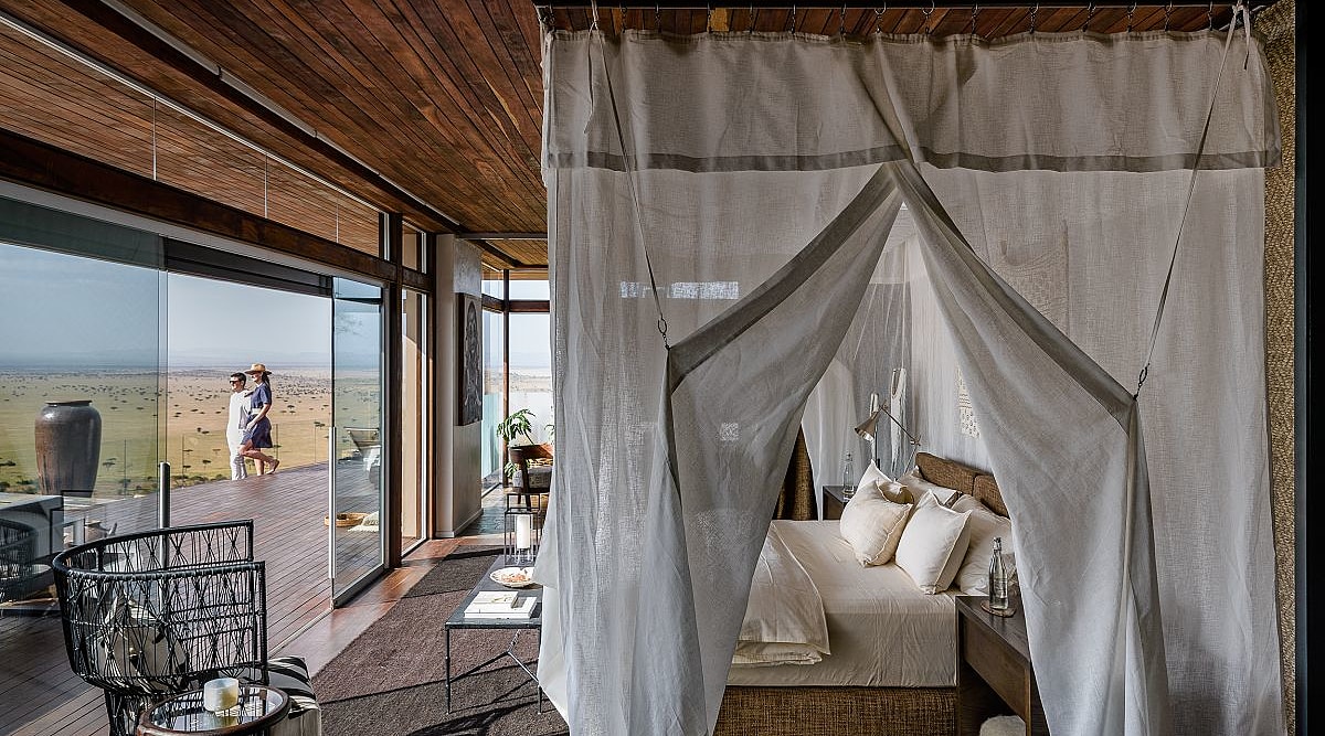 Luxury accommodation in the Serengeti at Hillside suite at Singita Sasakwa Lodge