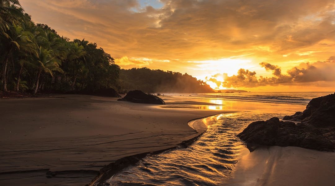 Sunset at the beach in Nuquí, Colombia