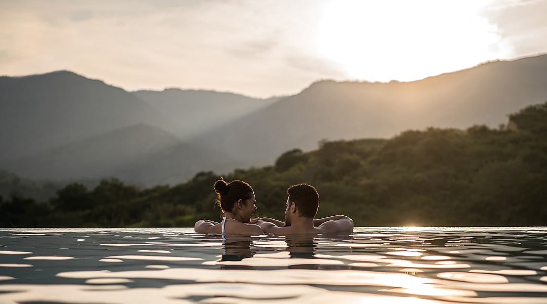 Couple at a luxury resort in Colombia.