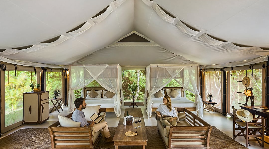 Couple on Safari vacation.