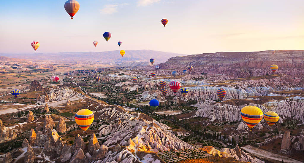 Balloons over Cappadocia in Turkey.